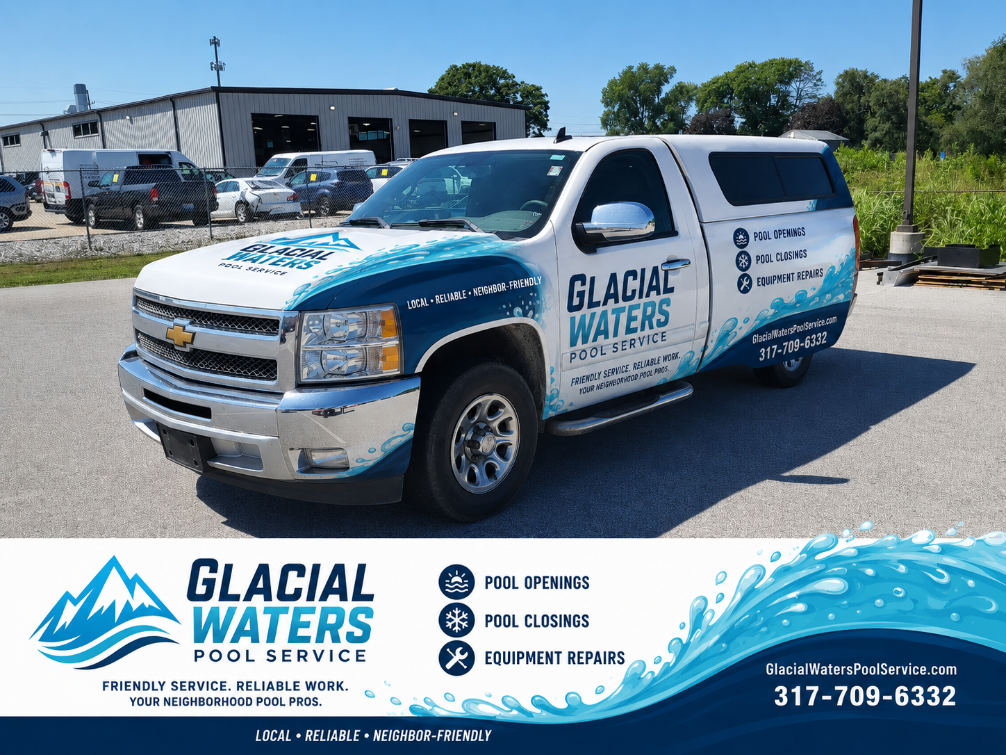 Glacial Waters Pool Service work truck